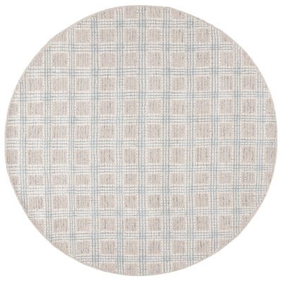 Ebony Hand Tufted Wool Pile Plaid Rug