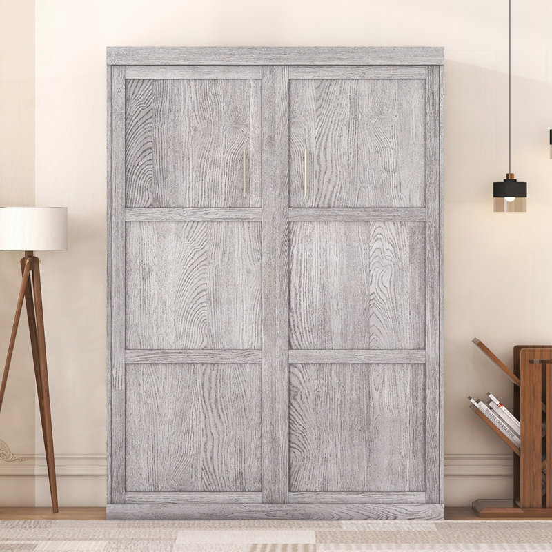 Lit escamotable, peut être plié dans une armoire, Gris, Full