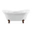 Baignoire de trempage sur pattes 68 "avec drain, pattes et plateau en bambou 68" Streamline-607679914-607679911