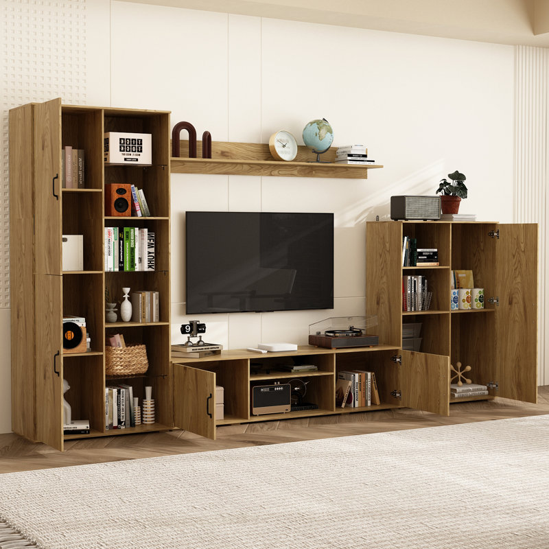 126"W Entertainment Center With Versatile Display And Concealed Storage