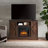 Farmhouse Classic Media TV Stand Entertainment Console For TV Up To 50" With 18" Electric Fireplace Insert With Open And Closed Storage Space, 47"W*15.5"D*30.75"H