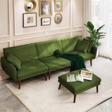 Kelisha 106'' Upholstered Cushioned Convertible Sofa