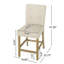 Ensemble de 2 tabourets de comptoir capitonnés contemporains en tissu, boutons, 26 po, beige-2137270632-2137270634