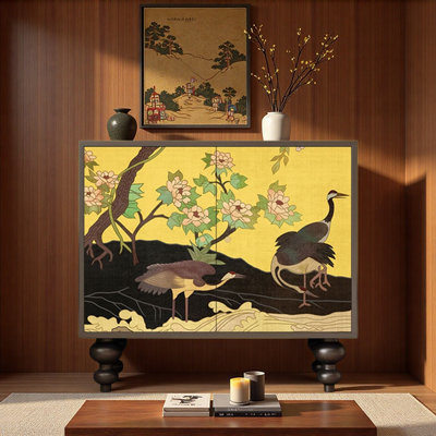 Chinese Retro Style Entryway Storage Cabinet