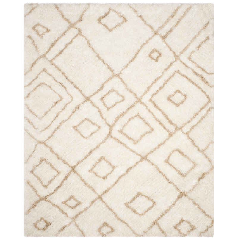 Tapis à poil long touffeté à la main à motif géométrique Aderita Toronto, Rectangle 4 pi x 6 pi
