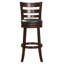 Chaise de bar pivotante à 360 degrés avec finition cerisier foncé, repose-pieds confortable, meubles en bois massif, 1 pièce