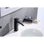 Robinet de lavabo pour salle de bain à poignée simple noir mat avec bec cascade et trop-plein avec bonde escamotable - Acier inoxydable pour une utilisation durable-124464811
