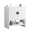 Meuble-lavabo compact de 30 po avec lavabo en céramique blanche et deux portes d'armoire, fabrication en bois massif, à l'exception des robinets