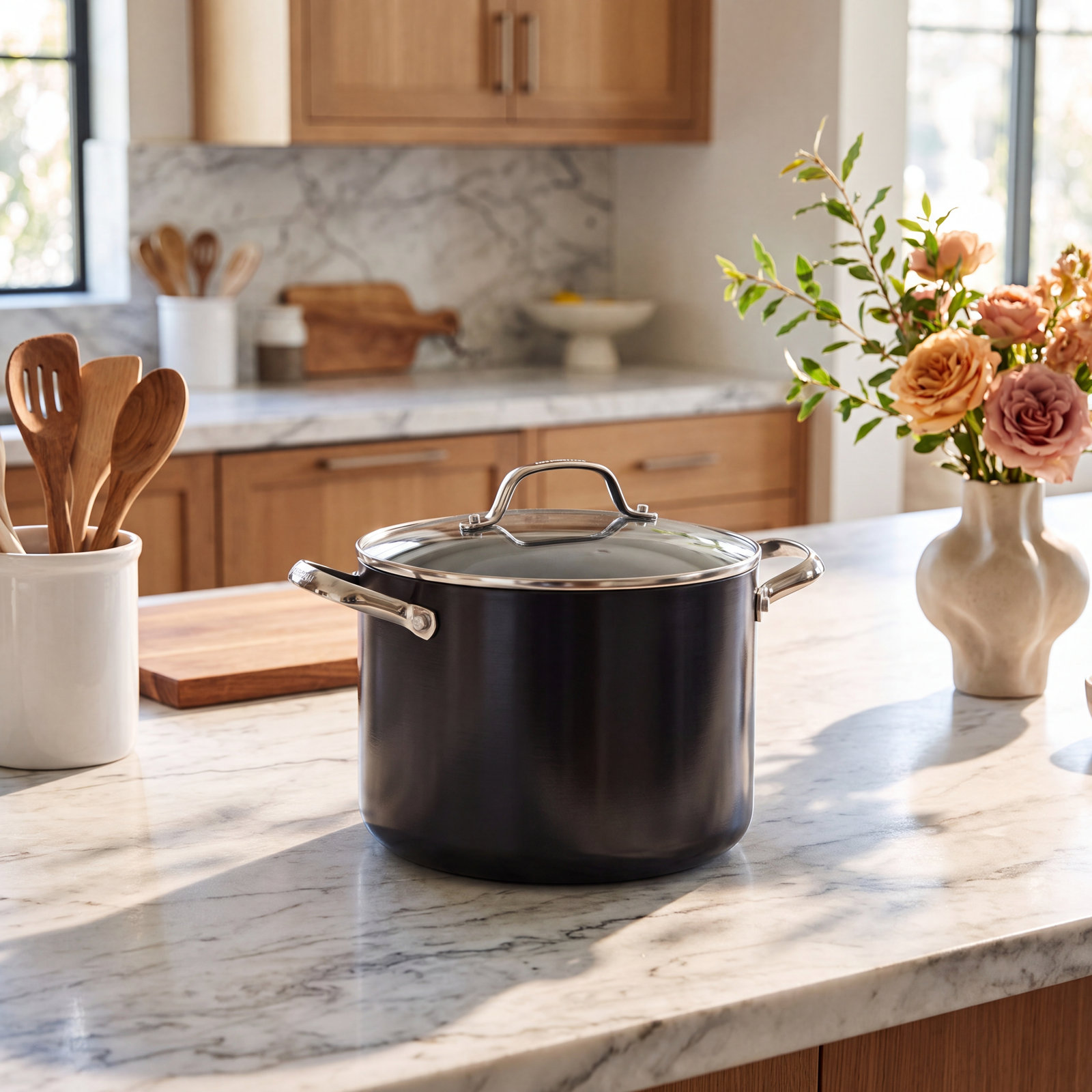 GreenPan Valencia Pro Ceramic Non-Stick Stockpot, 8 Qt