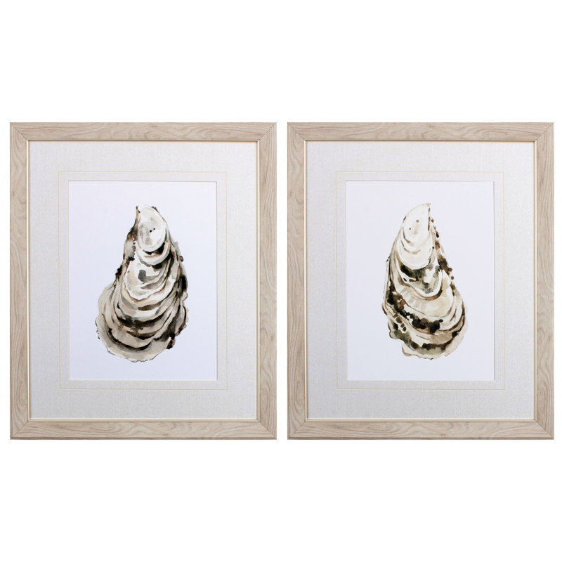 Ensemble d'art mural encadré «Oyster A Wood»