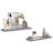 Wall Shelf Set of 2 Grey Honeycomb MDF Metal Medium Floating Wall Shelves Modern Design-1036964893-1036964894