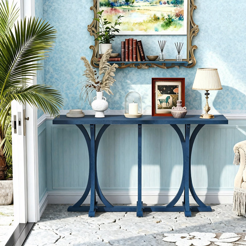 Console en bois 59,8 po, Bleu