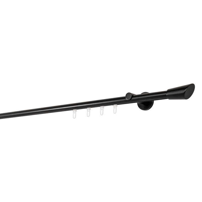 Curtain rod made to measure inner barrel 20mm, 2cm H x 160cm W x 6.5cm D, Black