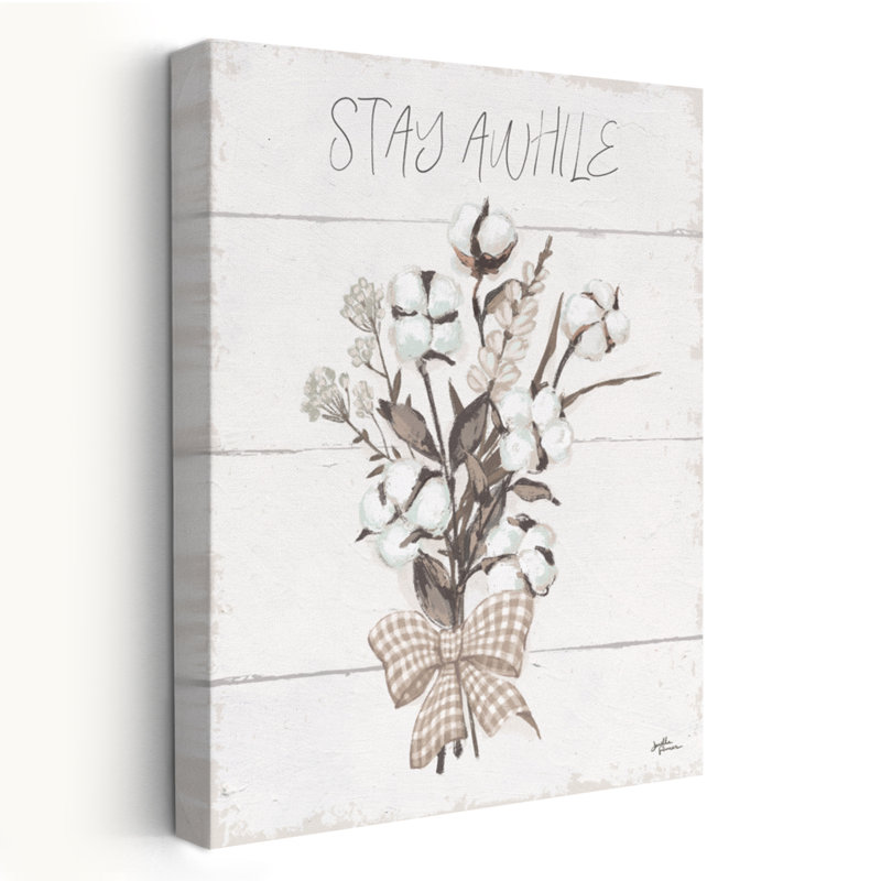 «Blessed III Neutral - Bouquets Bows», art floral de coton, H 36 po x l 24 po