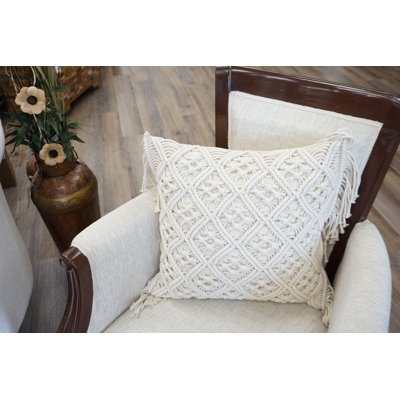 Cotton Blend Throw Pillow