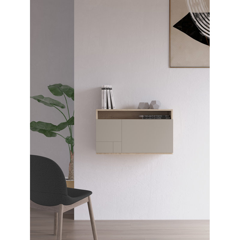 Fryman Floating Desk, Light Oak Taupe