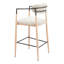 Ensemble de 2 chaises de cuisine avec dossier et tabouret de bar rembourrés
