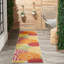 Tapis intérieur / extérieur jaune / rouge / vert à motif floral Geib-839251522