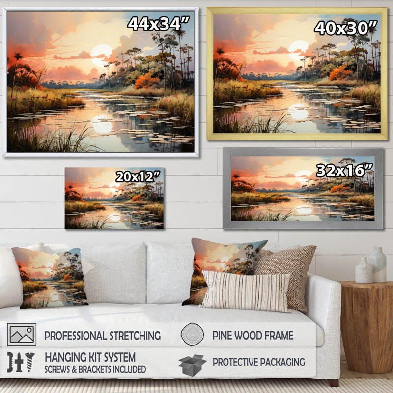 Masino Peach Forest, parc national des Everglades - Reproduction, Cadre naturel flottant, 12" H x 20" W