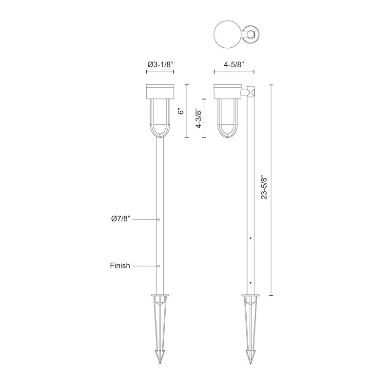 Éclairage de sentier DEL Davy, H 23,6 po x l 3,125 po x P 4,625 po, 9 W