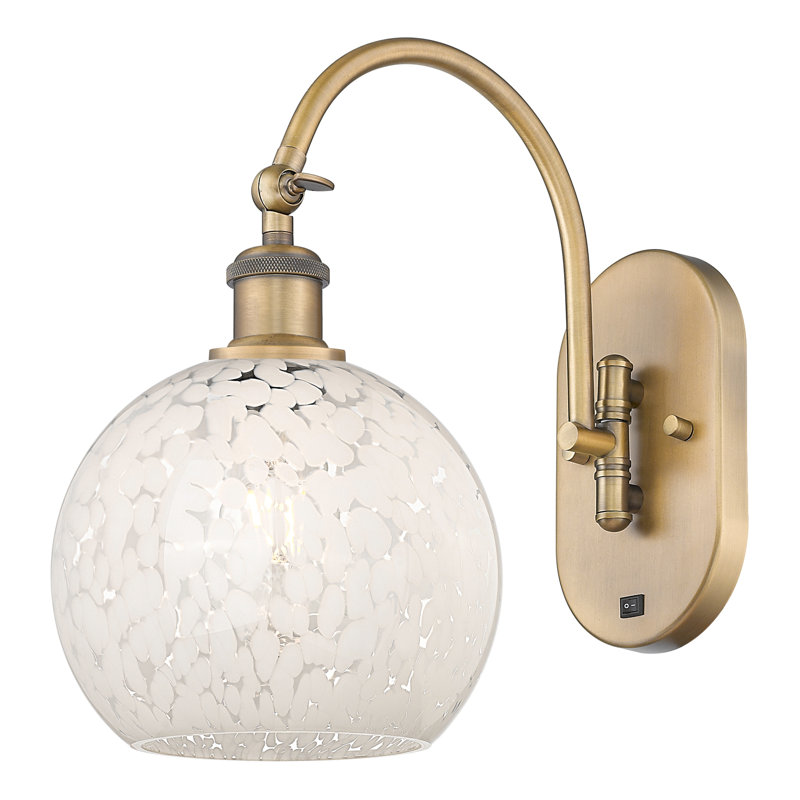 Benafield Steel Armed Sconce, 13.5" H x 8" W x 13.5" D, Brushed Brass