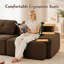 Canapé d'angle modulaire moderne en forme de L de 117 pouces avec revêtement en velours côtelé, assise profonde, pouf amovible et conception antidérapante pour le salon-1829983024