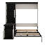 Lit escamotable double avec bureau, armoire de rangement et tablettes, cadre de lit plateforme pliable en bois