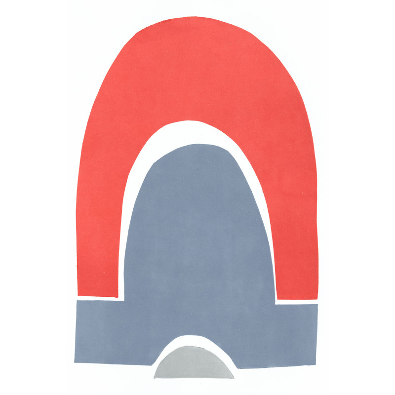 Primary Arches III by Rob Delamater - Painting, 122 cm H x 81 cm W, Black Floater Framed