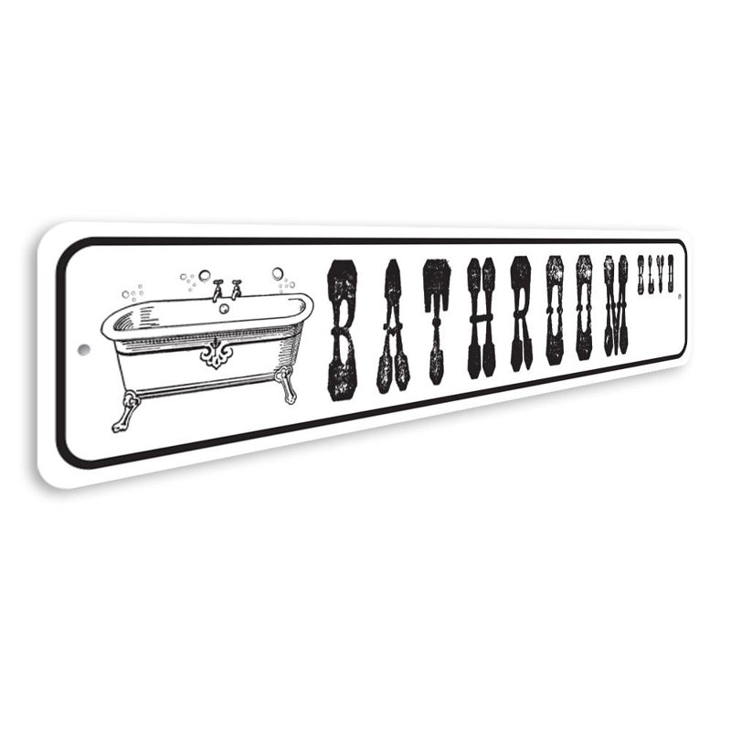 Plaque de salle de bain en aluminium, H 6 po x l 24 po x P 0,06 po