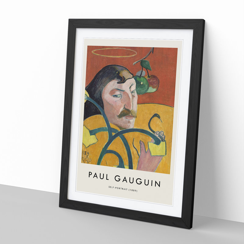 Self Portrait Vol.2 by Paul Gauguin - Picture Frame Painting, Black, 36cm H x 27cm W x 2cm D