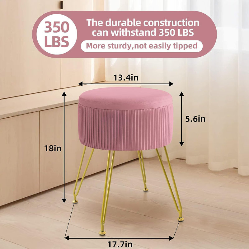 Tabouret d'appoint Nikolett Steel, Rose classique