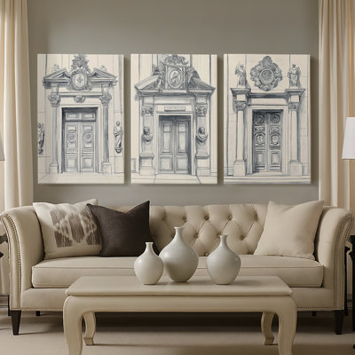 Paysages série XXIX - Toile tendue avec châssis sur mesure - 3 pièces
