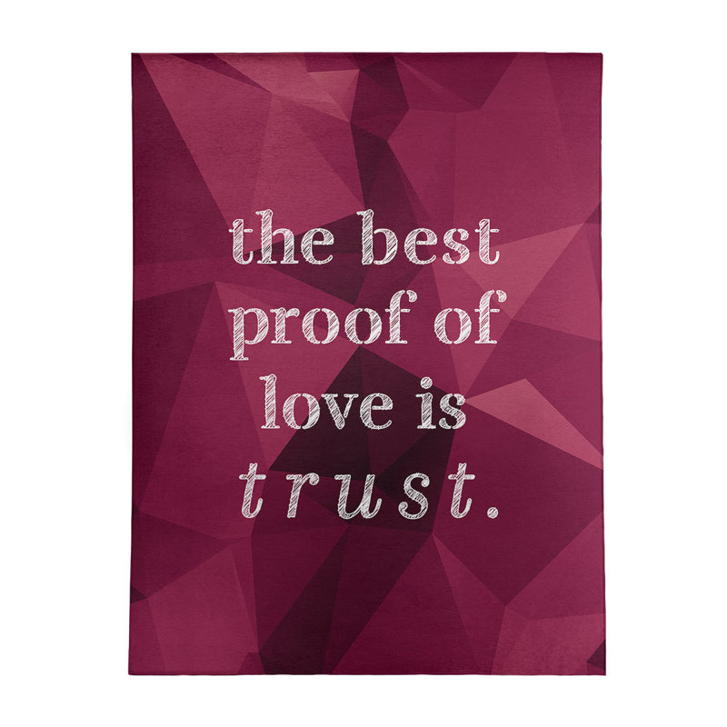 Tapis en simili-gemme love & trust quote, Rectangle 5 pi x 7 pi