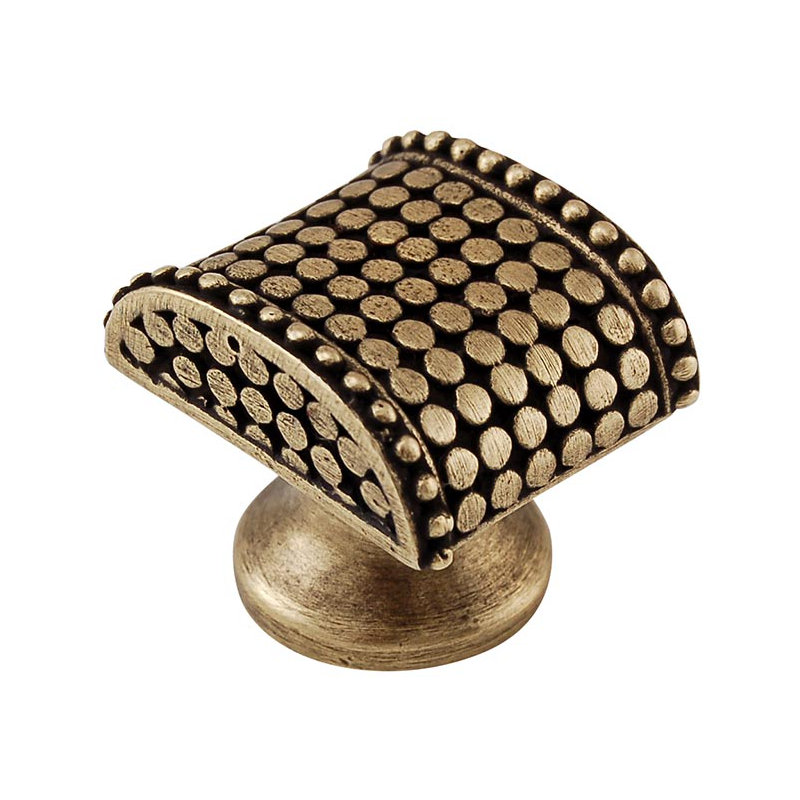 Tiziano Geometric Knob, Antique Brass, 1.25" H x 1.25" W x 1" D