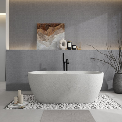 63'' X 31'' Freestanding Soaking Terrazzo Bathtub