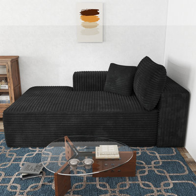 Cloudy Chaise, No Assembly Required, Modern Upholstered Corduroy Chaise With Deep Seat For Living Room Bedroom