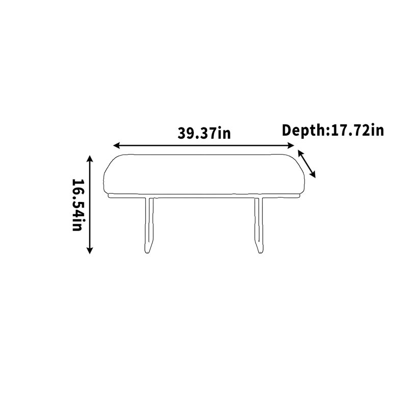 Banc en cuir pour vestiaire et vestiaire, 16.54" H x 39.37" W x 17.72" D