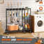 Porte-balai avec organisateur de fournitures de nettoyage, armoire de rangement pour placard à balai avec panier de nettoyage