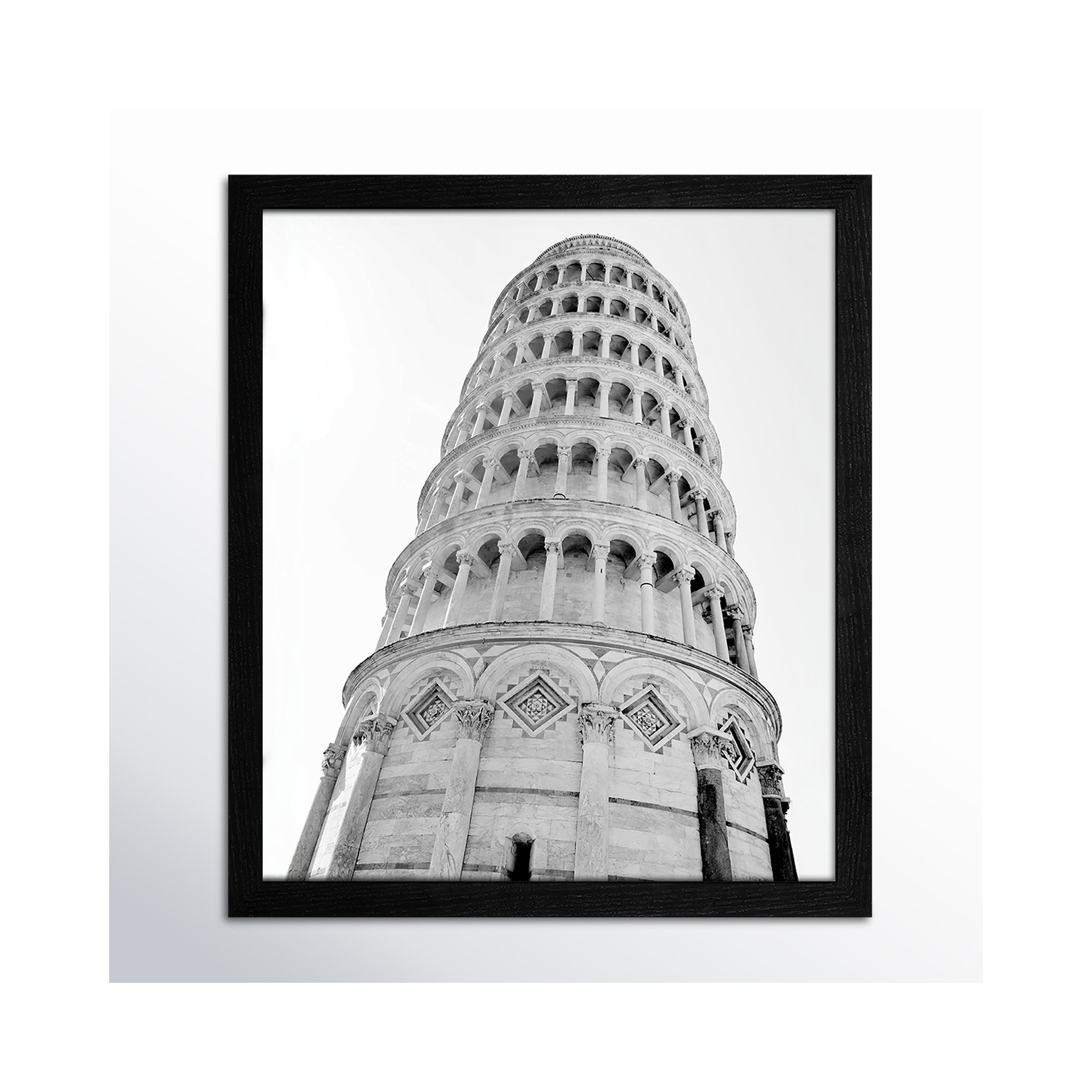 Iconic City Collection " Pisa " by Natalie Carpentieri, Black Single Picture Frame, 15" H x 13" W x 0.75" D, No