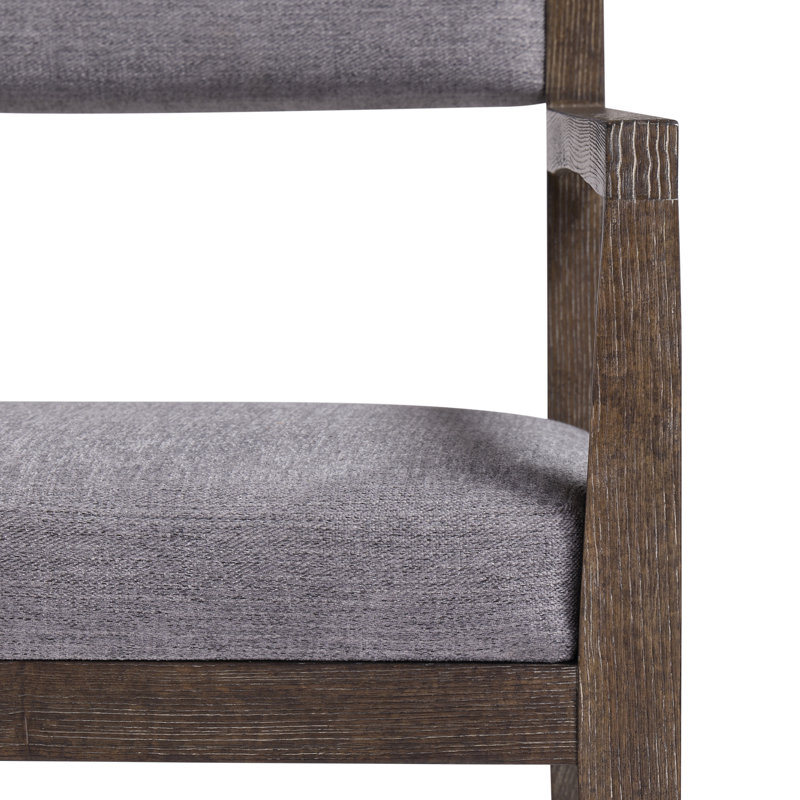 Linea Upholstered Arm Chair in Cerused Charcoal