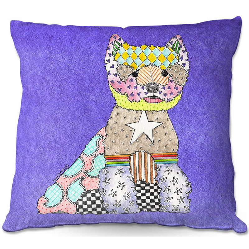  Coussin Westie, 20 po x 20 po, Indigo