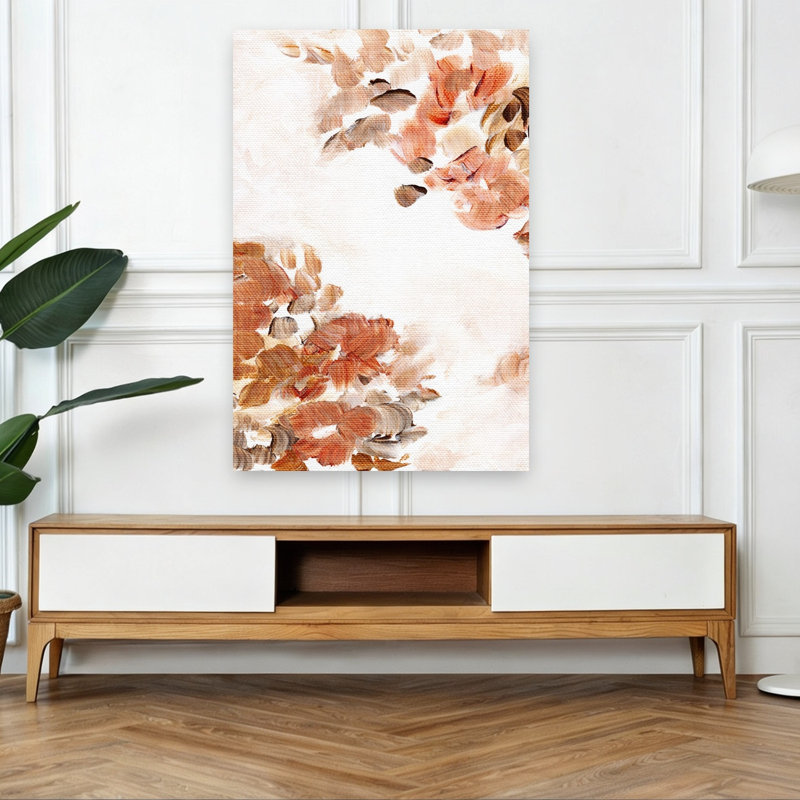 «Earthy Abstract Blooms Abstract Contemporary Modern Autumn Flower», art mural