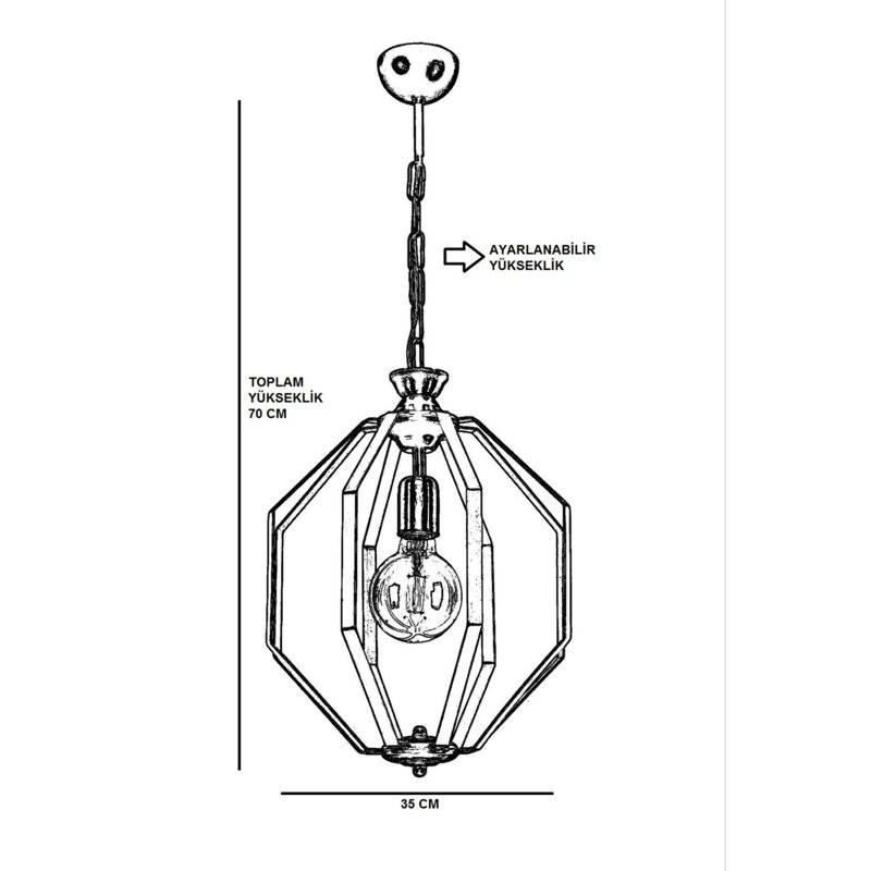 Luminaire suspendu géométrique unique à 1 lumière Rhymer