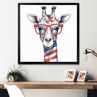Red Blue Giraffe With Glasses " Red Blue Giraffe With Glasses "