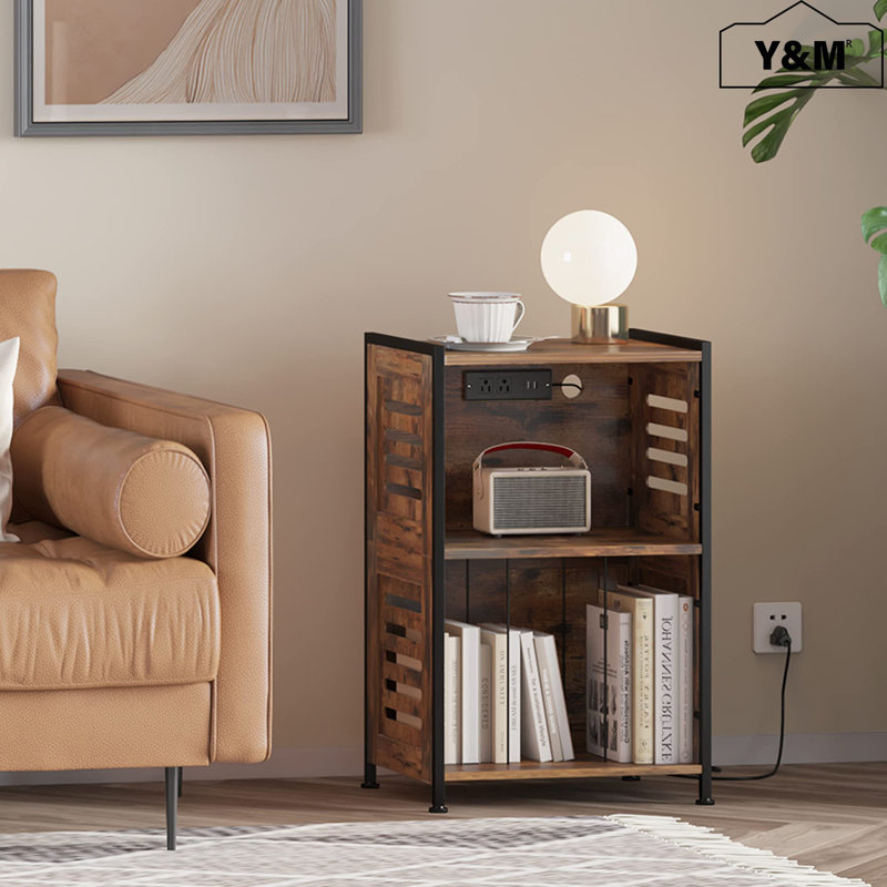 Table de bout avec rangement, Brun