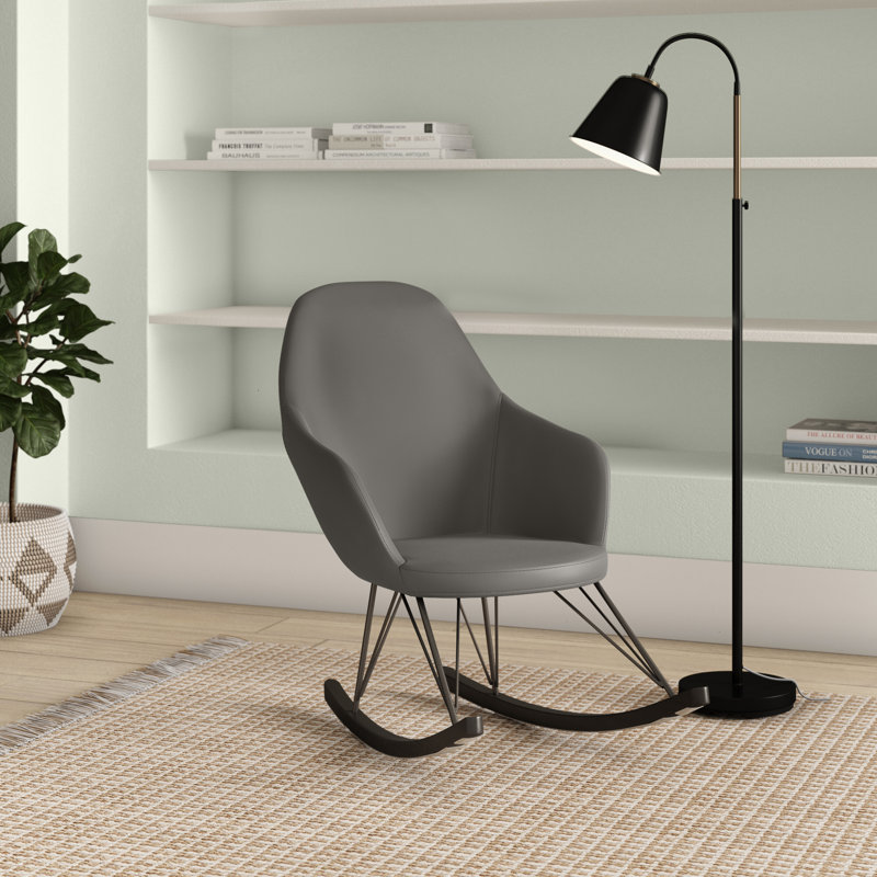 Chambers Upholstered Rocking Chair, Dark Grey