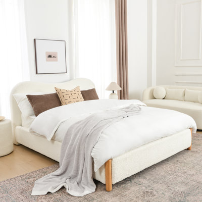 Upholstered Headboard Platform Bed Frame