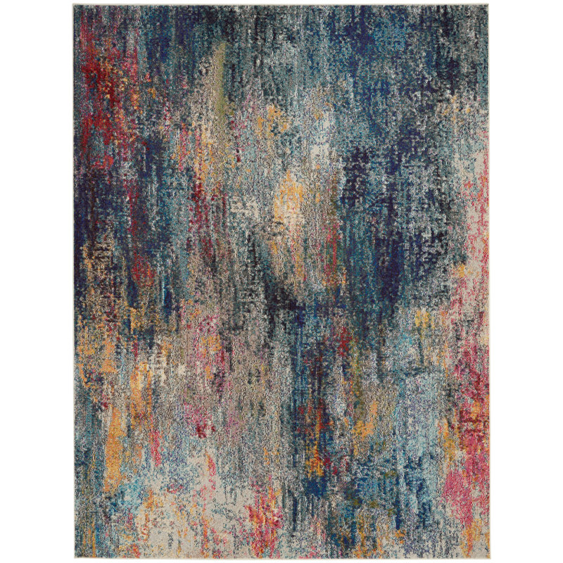 Tapis bleu Armelia, Rectangle 6 pi 7 po x 9 pi 7 po
