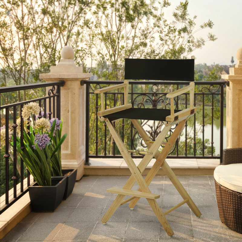 Scoville Folding Director Chair, Natural, Black