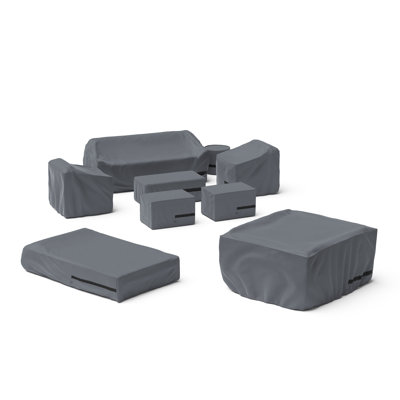 Housses pour petit mobilier d'extérieur de luxe 13 pièces - gris